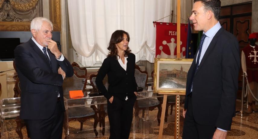 il direttore Frighetto con la presidente Pacini e il sindaco Conti